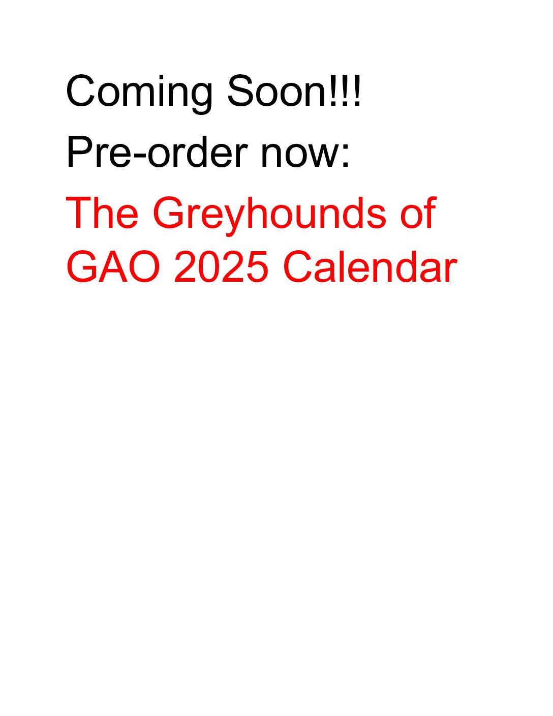 2025 GAO Calendar – Shipped